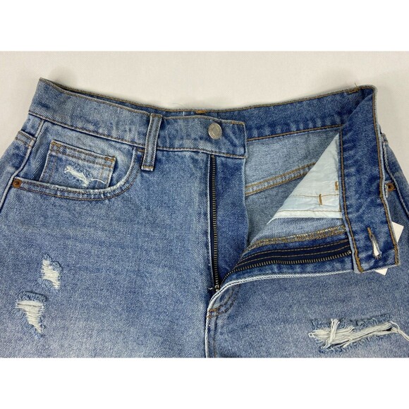Cello Women Small Denim Shorts Blue High Rise Cutoff Frayed NWT - Picture 4 of 8